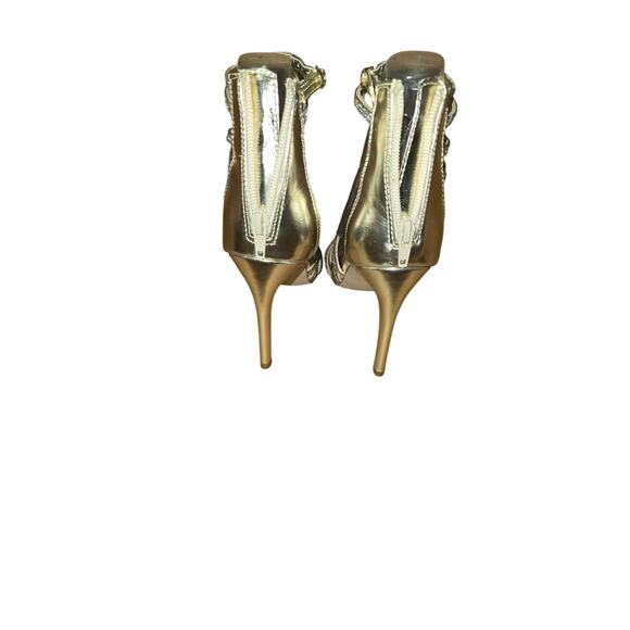 Steve Madden Gold Strappy Bling Heels Pre-Owned Good Condition - Picture 3 of 8